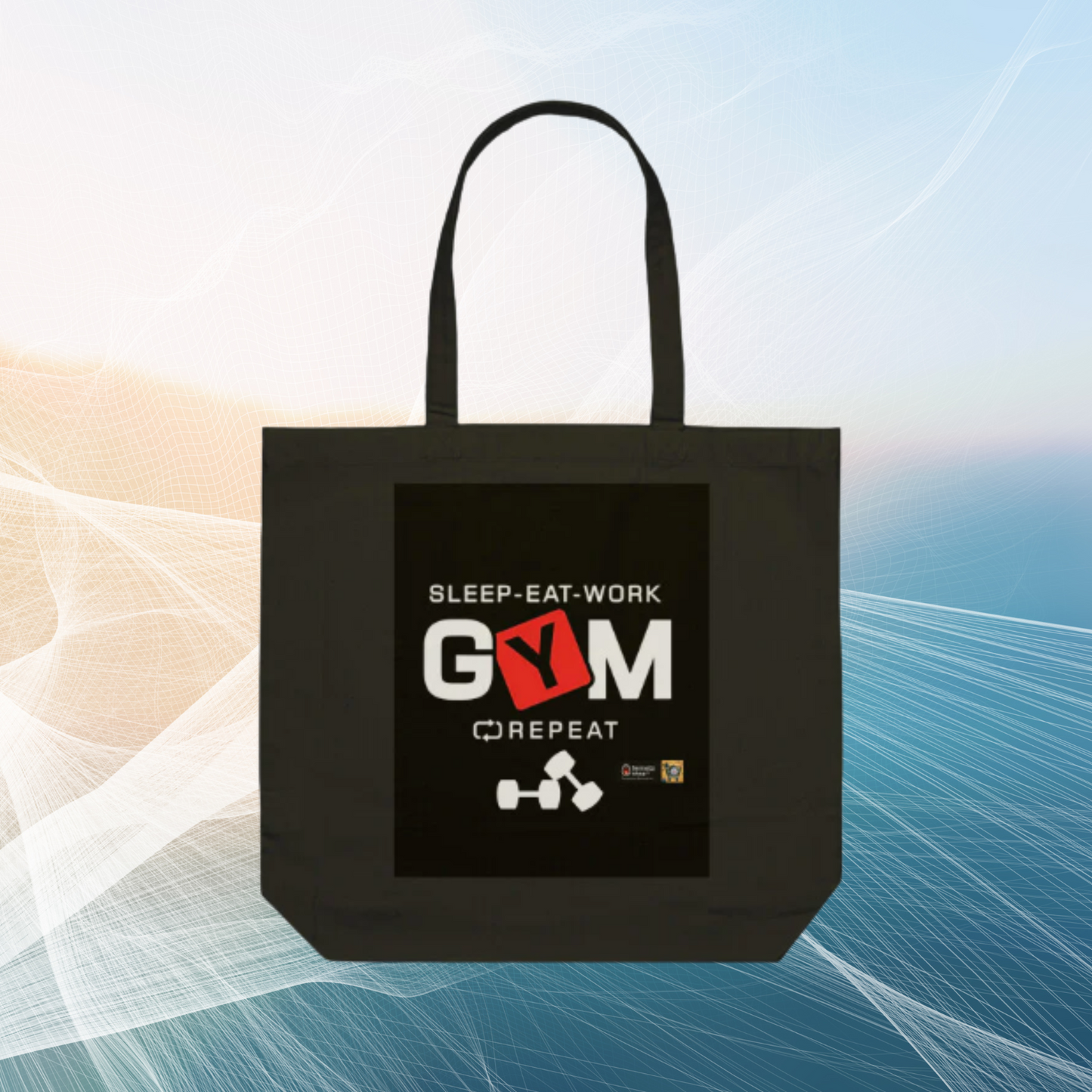 🖤 GYM Black Tote Bag – Durable & Stylish