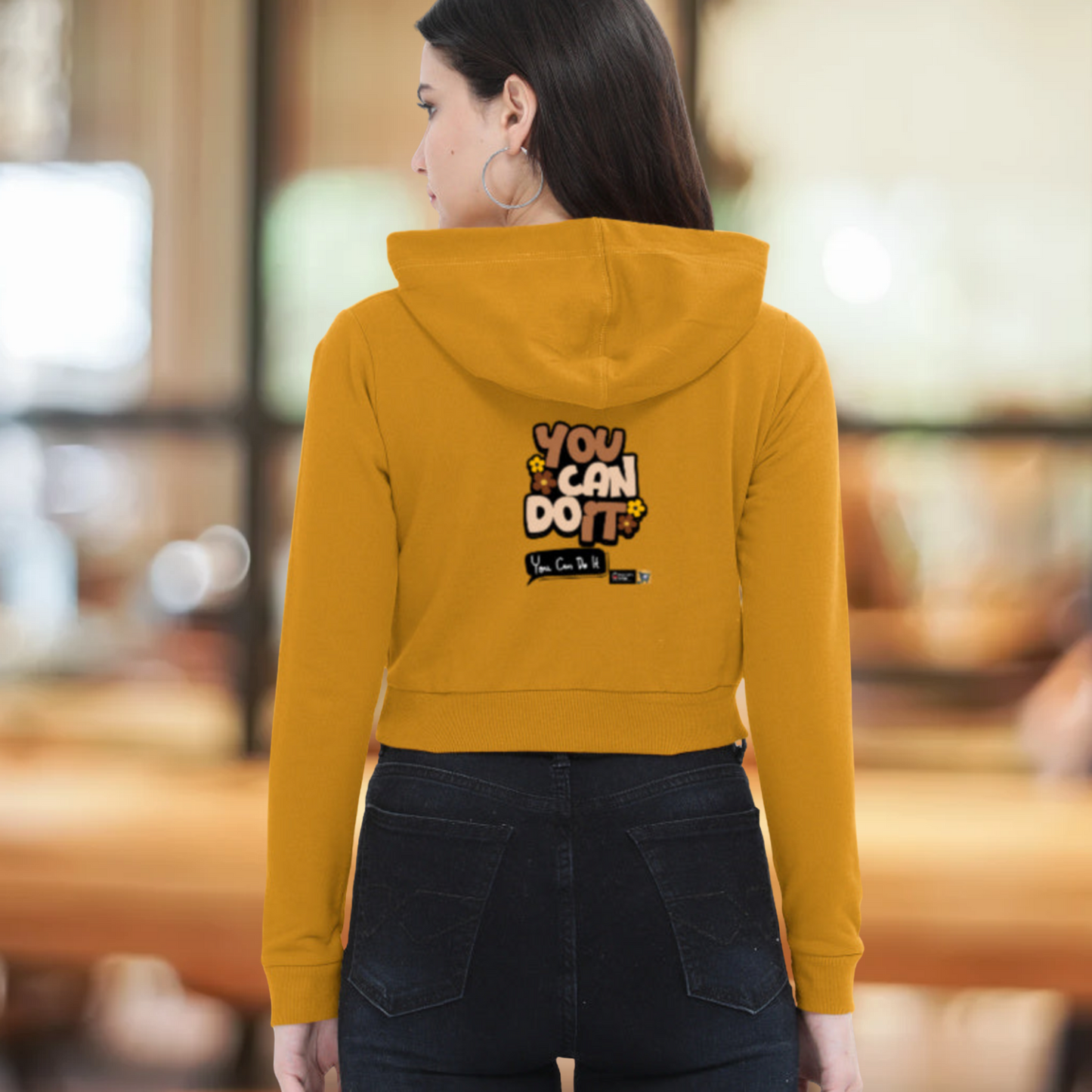 🧥 You Can Do It – Women’s Cropped Hoodie
