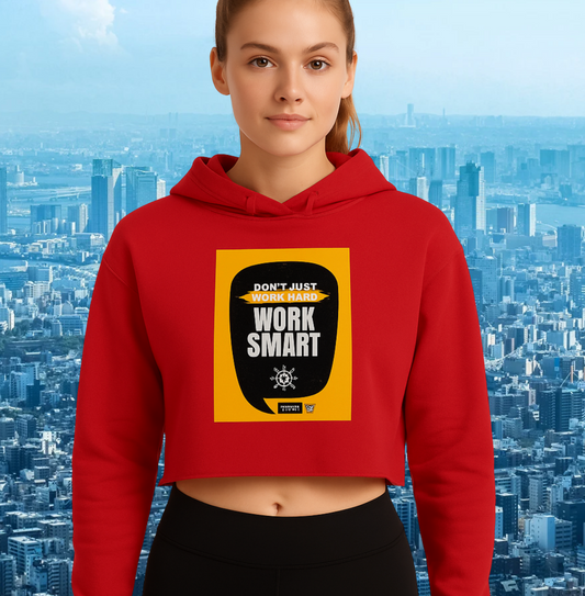 👩‍💻 Work Smart – Crop Women’s Hoodie 🌿🔥🎀