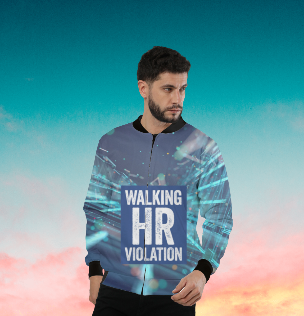 🧥 Walking HR Violation Unisex AOP Bomber Jacket