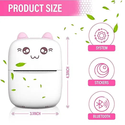 🖨️ Bluetooth Mini Printer – Ink-less Wireless Thermal Printer for Students