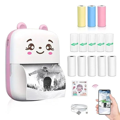 🖨️ Bluetooth Mini Printer – Ink-less Wireless Thermal Printer for Students